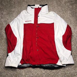 Columbia Jacket Womens Extra Large Red White Core Interchange Full Zip Hiking